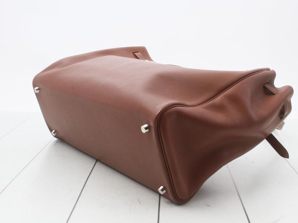 HERMES Cabasellier 31 Tote Shoulder Bag Veau Barenia Leather Fauve Brown